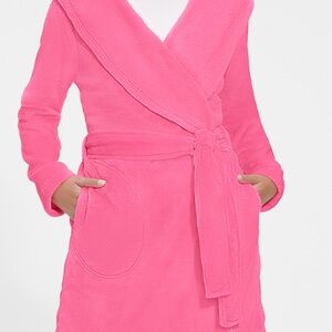 New Ugg Miranda Cozy Pink Robe in Raspberry- Hooded with pockets